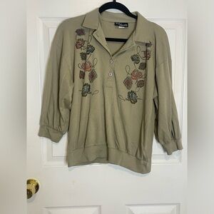 VINTAGE! FLORAL PRINT BUTTON DOWN TOP